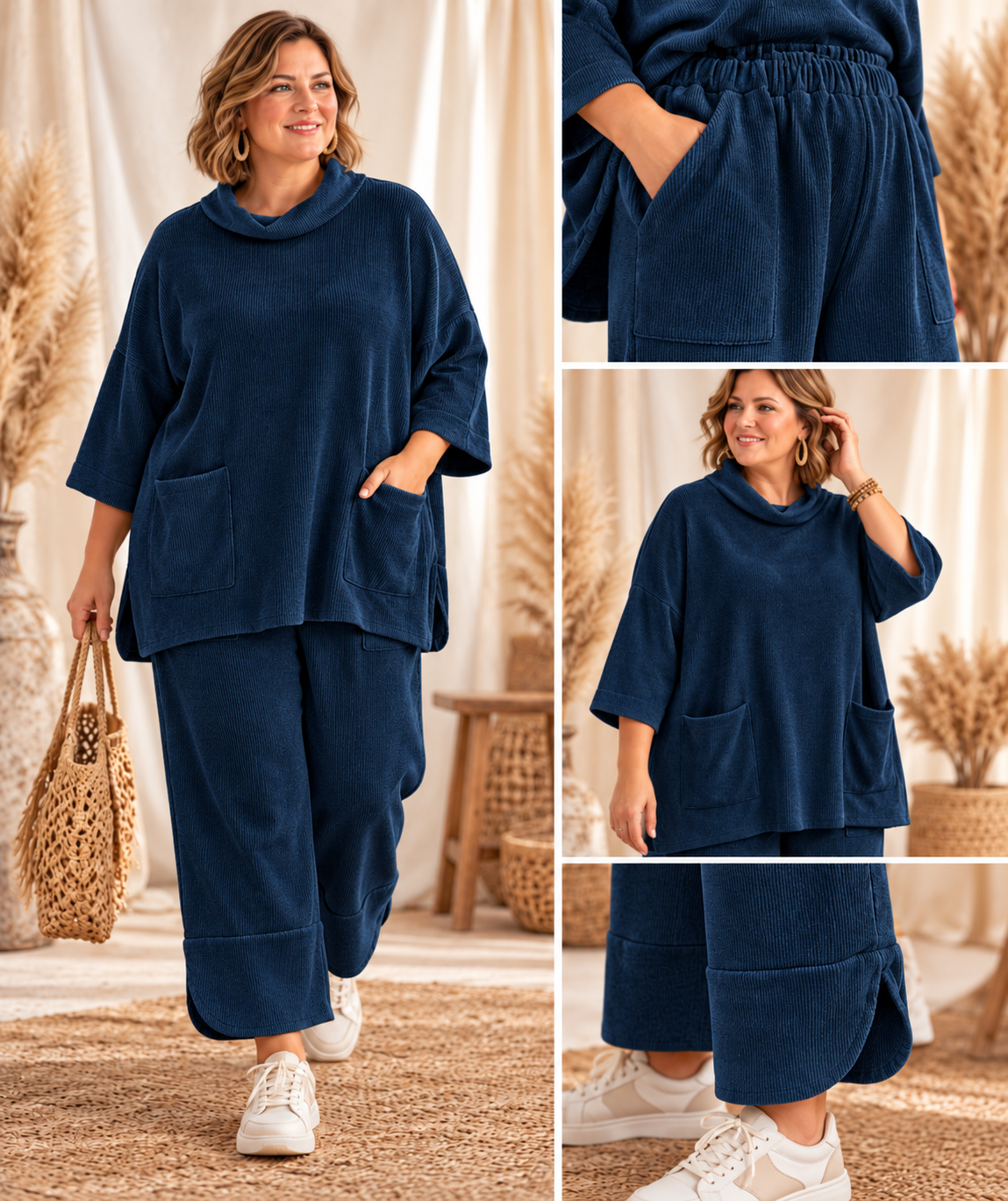 UMBERTO - ENSEMBLE MARINE EN VELOURS TAILLE 48 A 56