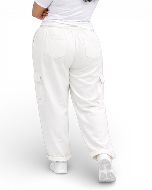 SERENA - PANTALON AMPLE FLUIDE BLANC TAILLE 48 A 56/58