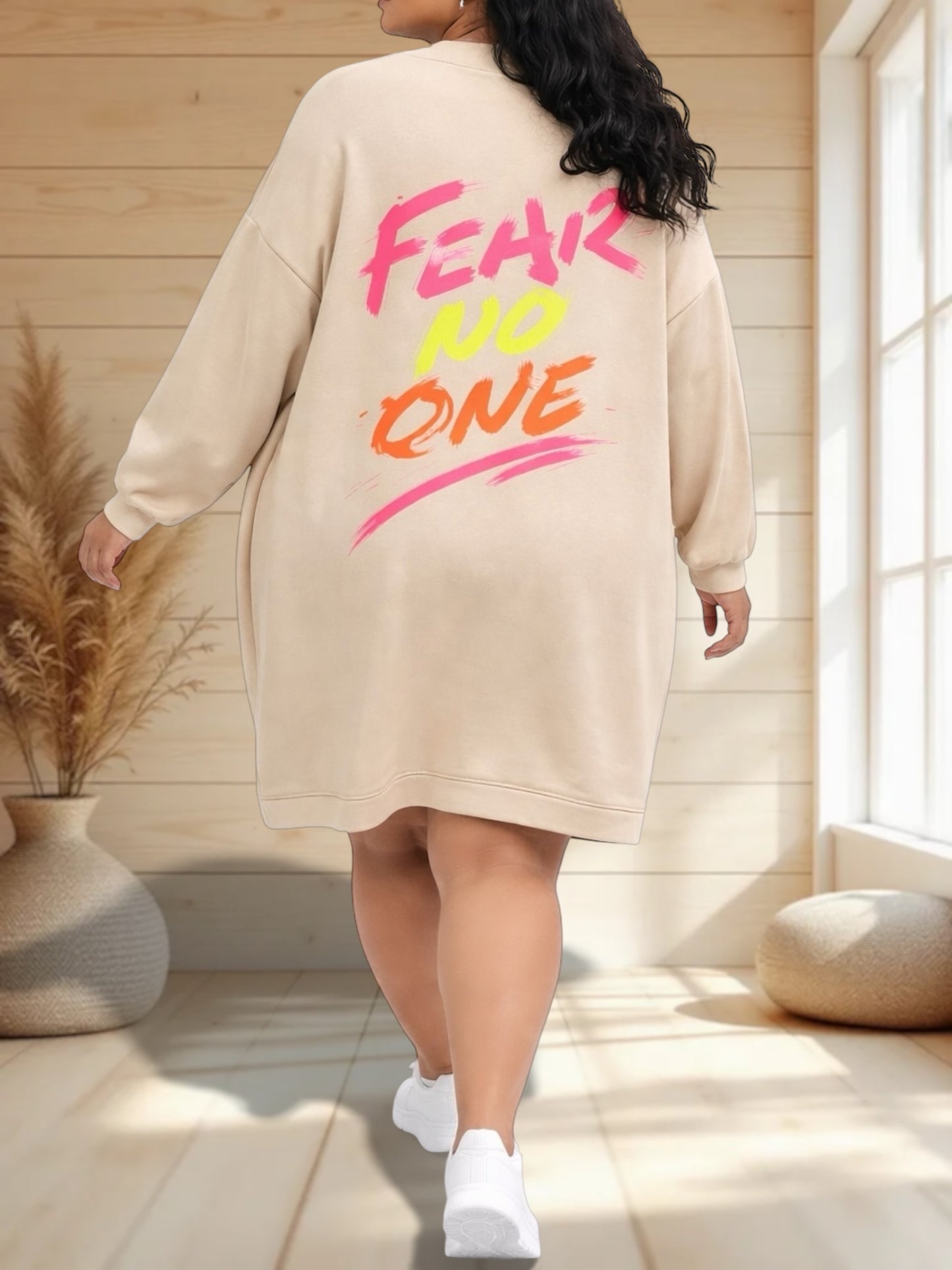 MONIKA - VESTE OVERSIZE BEIGE JUSQU'A LA TAILLE 58/60