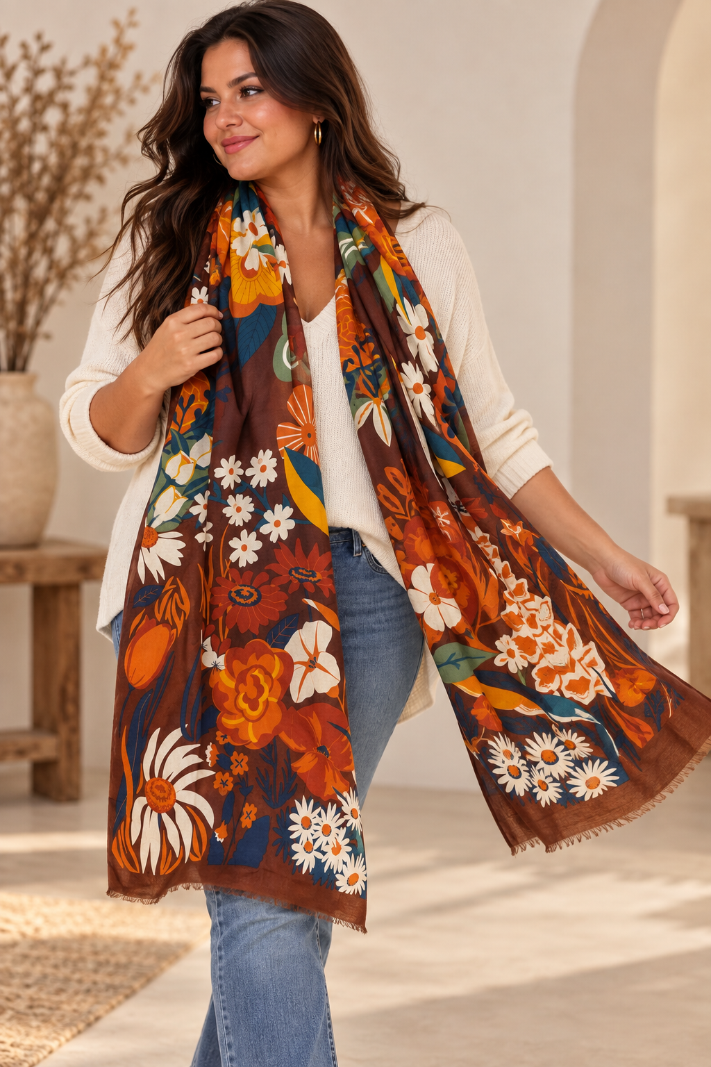 NINA - ECHARPE A MOTIF MULTICOLORE