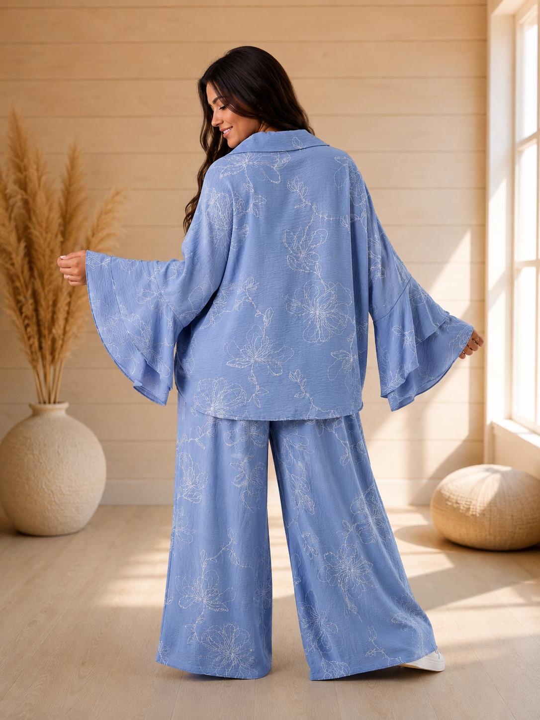 DELLA - ENSEMBLE BLOUSE ET PANTALON JUSQU'A LA TAILLE 52/54