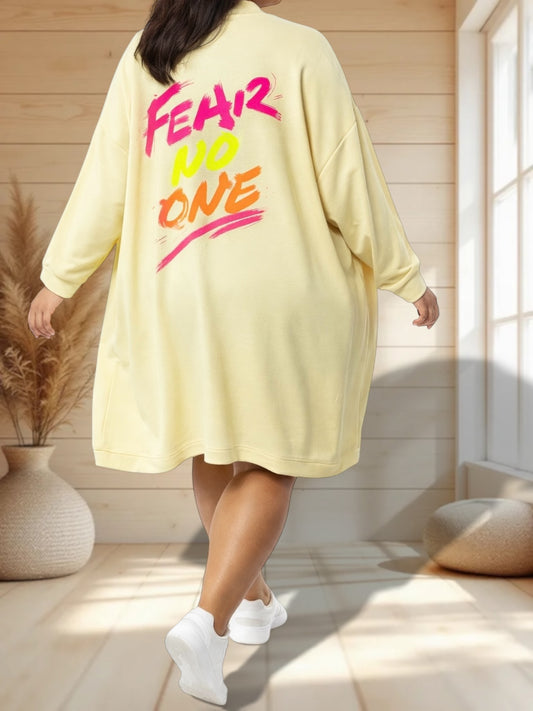 MONIKA - VESTE OVERSIZE JAUNE JUSQU'A LA TAILLE 58/60