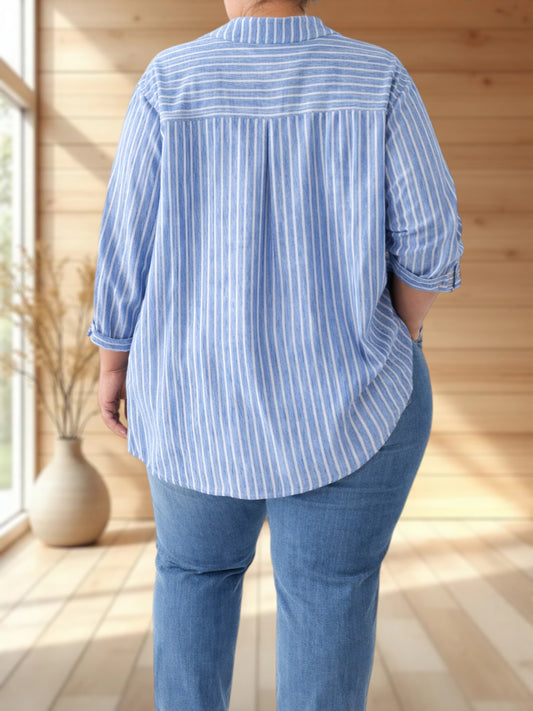 NAOMI - CHEMISE OVERSIZE BRODEE JUSQU'A LA TAILLE 52