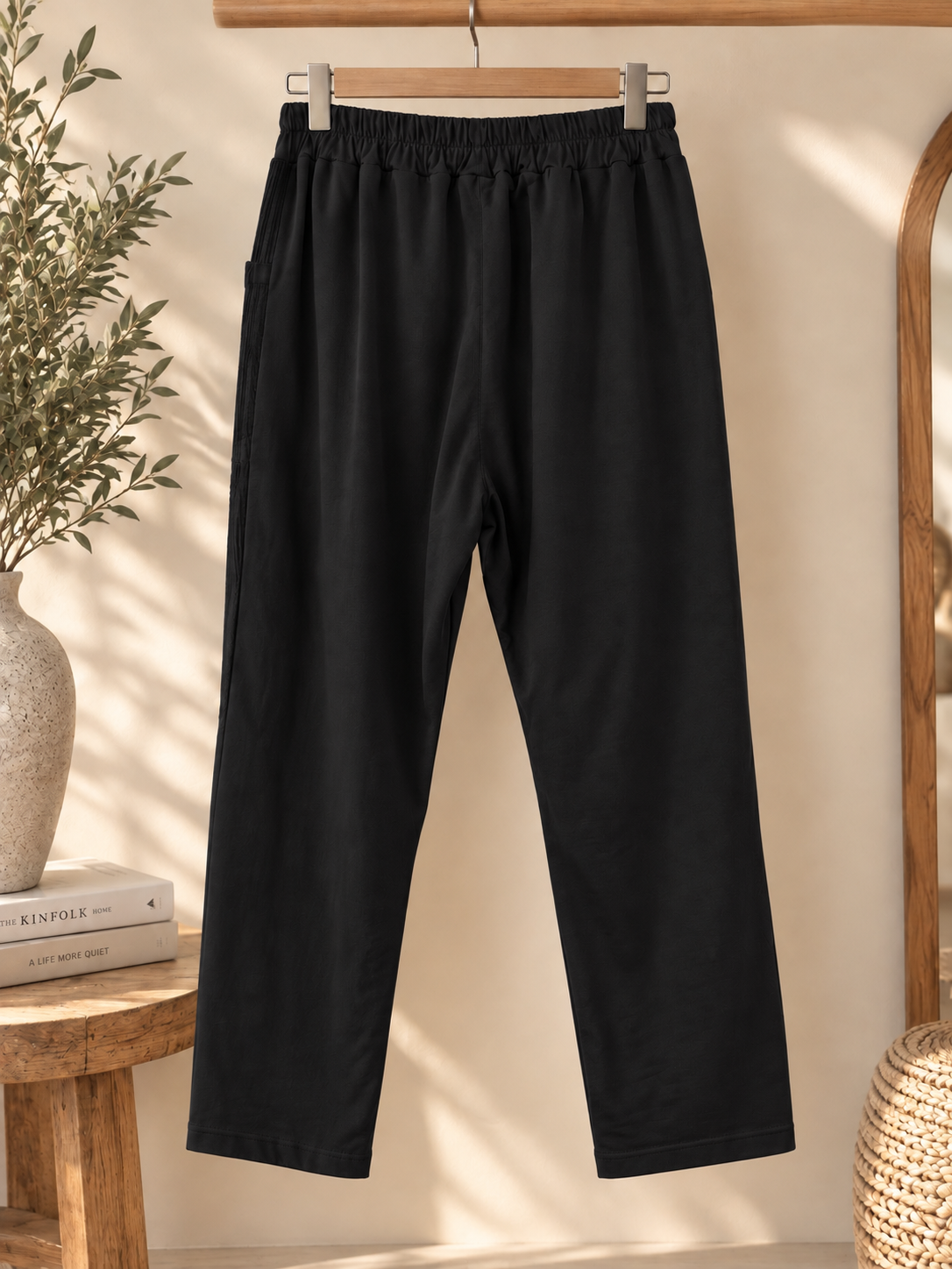 LUDO - PANTALON NOIR BI-MATIERE JUSQU'A LA TAILLE 54