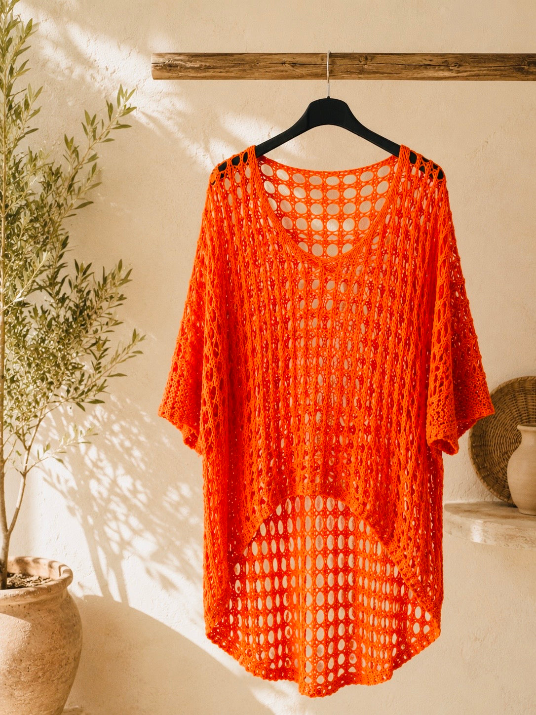 MASSIMO - PULL RESILLE ORANGE JUSQU'A LA TAILLE 52/54