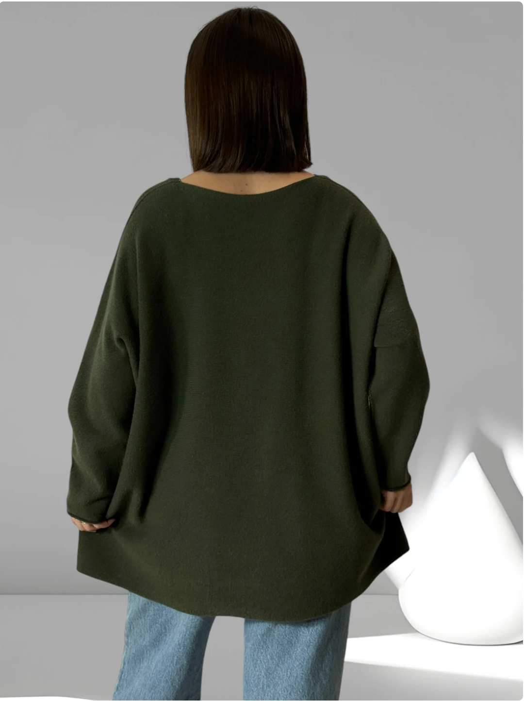 LARA - PULL OVERSIZE KAKI JUSQU'A LA TAILLE 54