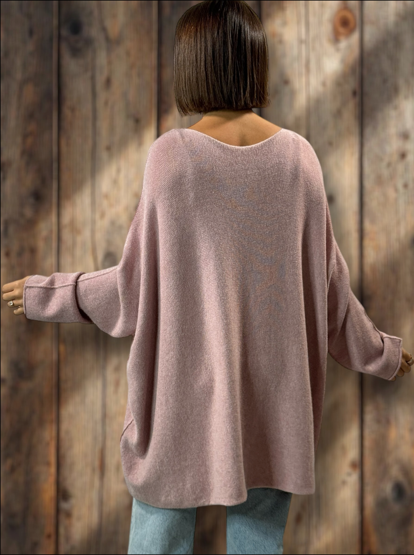 LARA - PULL OVERSIZE ROSE JUSQU'A LA TAILLE 54