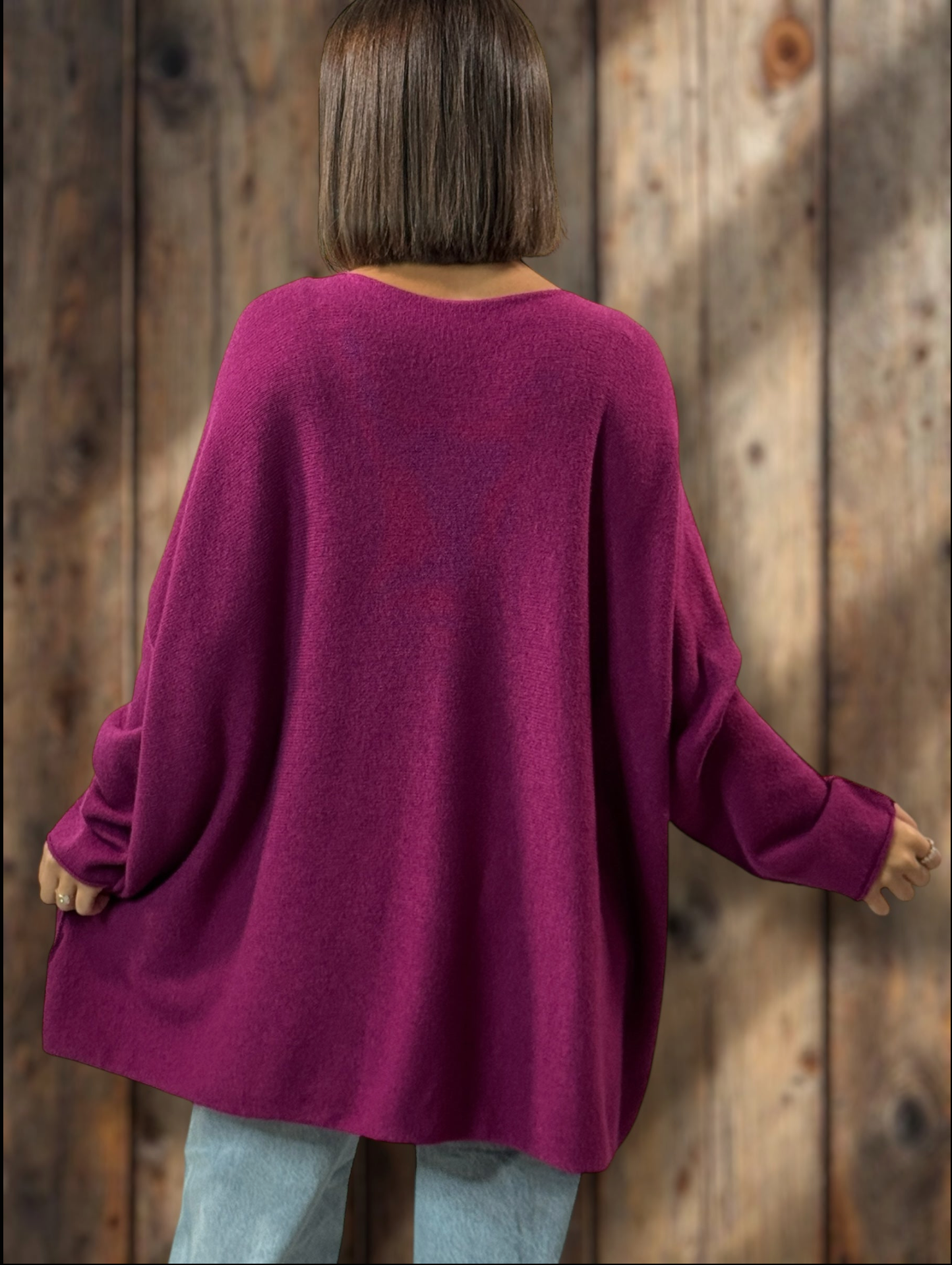 LARA - PULL OVERSIZE CYCLAMEN JUSQU'A LA TAILLE 54
