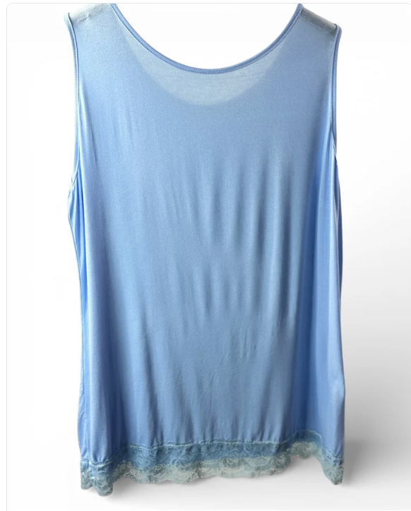 ALICE - TOP BLEU CIEL EN VISCOSE TAILLE 44/46 A 52/54