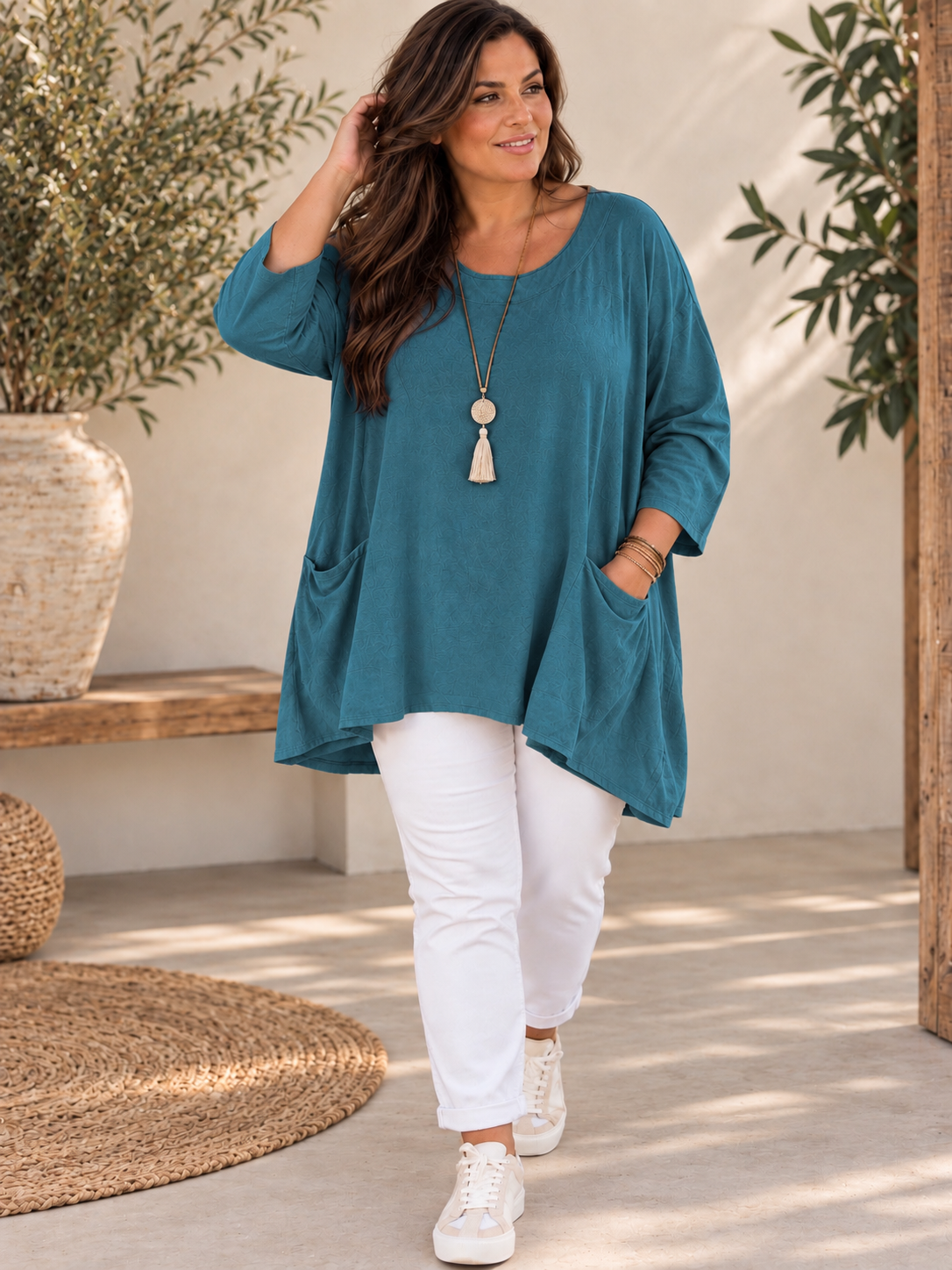 JULIE - TUNIQUE CANARD EN VELOURS MILLERAIE JUSQU'A LA TAILLE 52