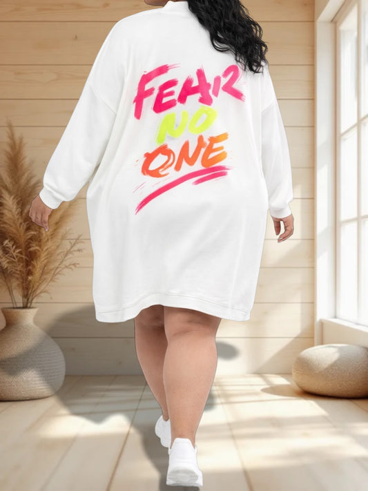 MONIKA - VESTE OVERSIZE BLANCHE JUSQU'A LA TAILLE 58/60