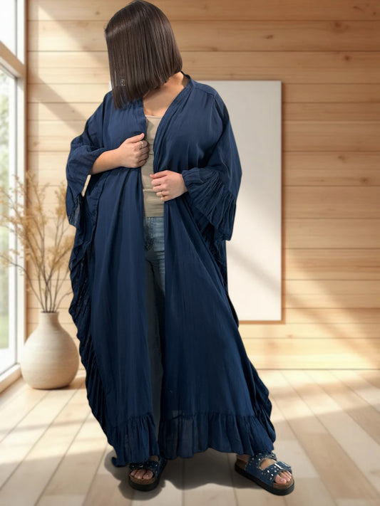 HAPINESS - KIMONO MARINE OVERSIZE JUSQU'A LA TAILLE 60