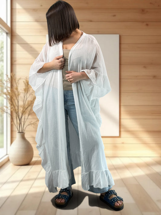 HAPINESS - KIMONO BLANC OVERSIZE JUSQU'A LA TAILLE 60