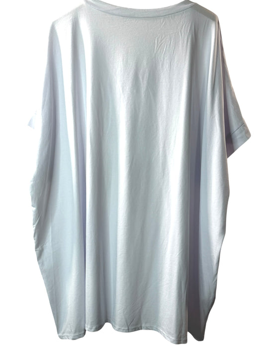 BILLIE - T-SHIRT BLANC EN VISCOSE MOTIF CACTUS JUSQU'A LA TAILLE 56/58