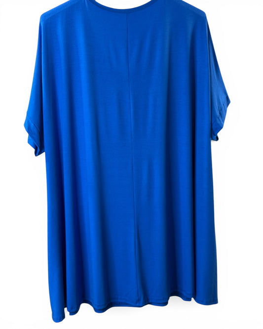 INGRID - T-SHIRT OVERSIZE BLEU IMPERIAL JUSQU'A LA TAILLE 48 A 56