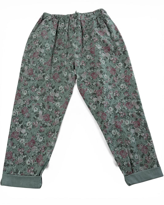 BONNY - PANTALON KAKI A FLEUR TAILLE 46/48 A 54