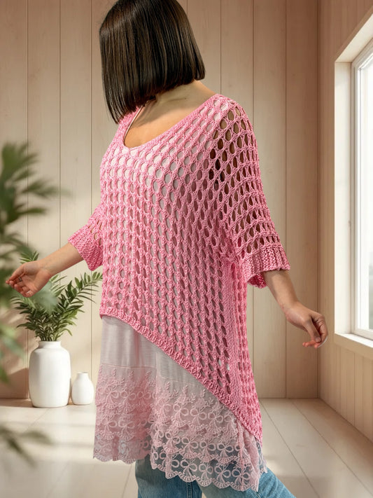 MASSIMO - PULL RESILLE ROSE JUSQU'A LA TAILLE 52/54