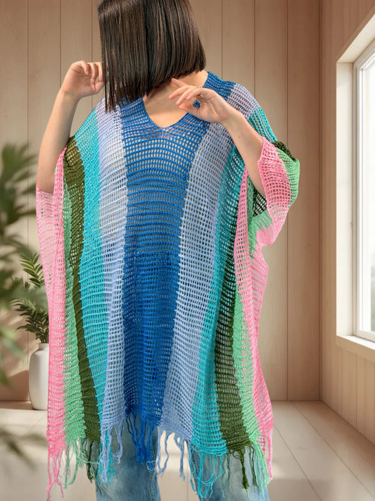 ROSIE - TUNIQUE EN RESILLE MULTICOLORE JUSQU'A LA TAILLE 60