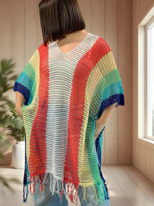 ROSIE - TUNIQUE EN RESILLE MULTICOLORE JUSQU'A LA TAILLE 60