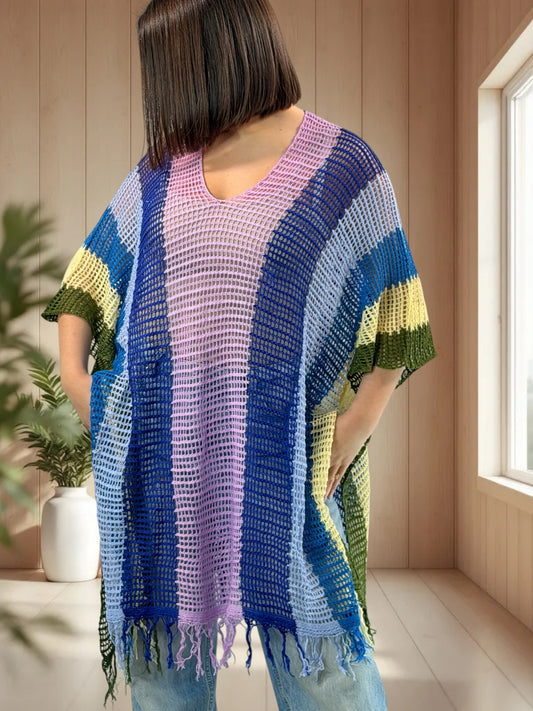 ROSIE - TUNIQUE EN RESILLE MULTICOLORE JUSQU'A LA TAILLE 60