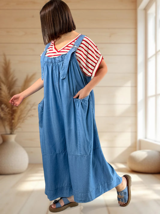 FILIPPO - SALOPETTE EN JEAN LYOCELL JUSQU'A LA TAILLE 50/52