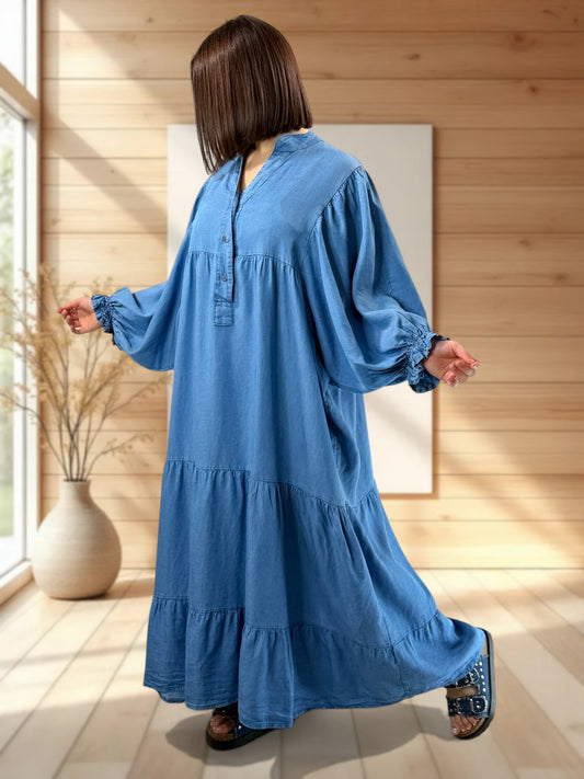 TOSCA - ROBE LONGUE EN JEAN TENCELL JUSQU'A LA TAILLE 54