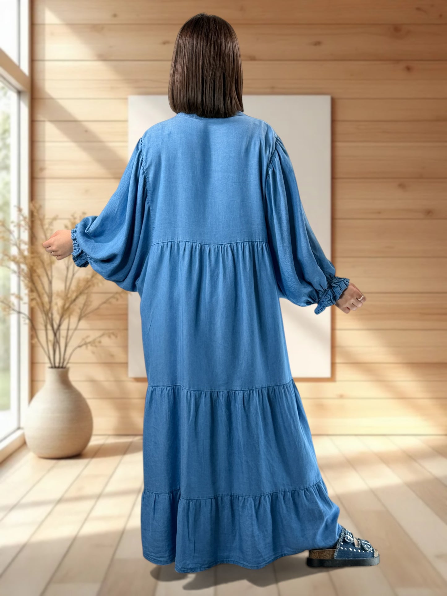 TOSCA - ROBE LONGUE EN JEAN TENCELL JUSQU'A LA TAILLE 54