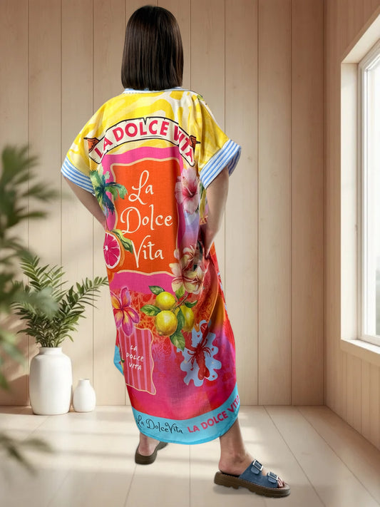 POSITANO - ROBE A MOTIF JUSQU'A LA TAILLE 50/52