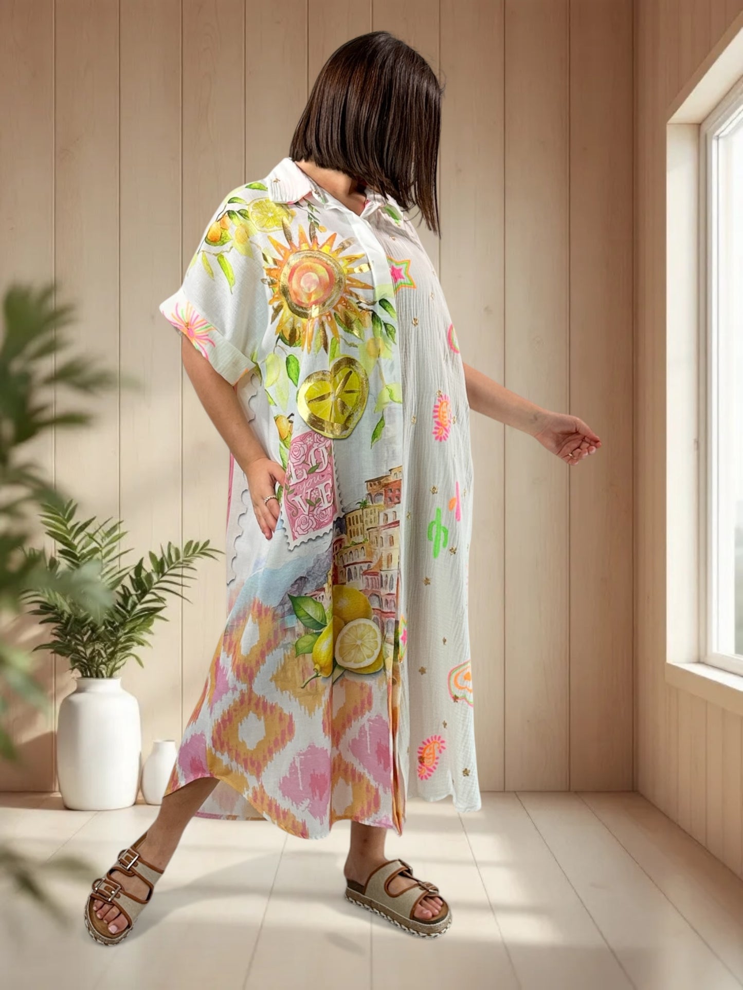 POSITANO - ROBE A MOTIF JUSQU'A LA TAILLE 50/52