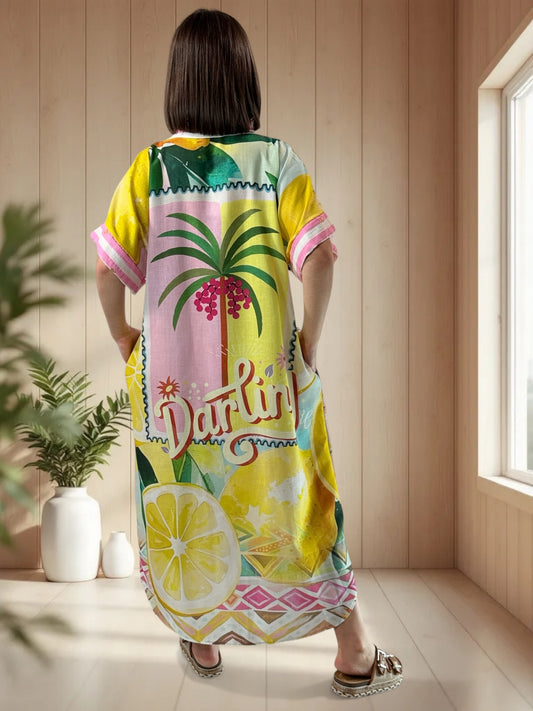 POSITANO - ROBE A MOTIF JUSQU'A LA TAILLE 50/52