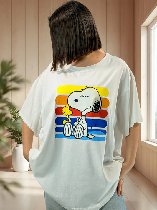 ERIKO - T-SHIRT OVERSIZE BLANC A MOTIF TAILLE 46/48 A 56