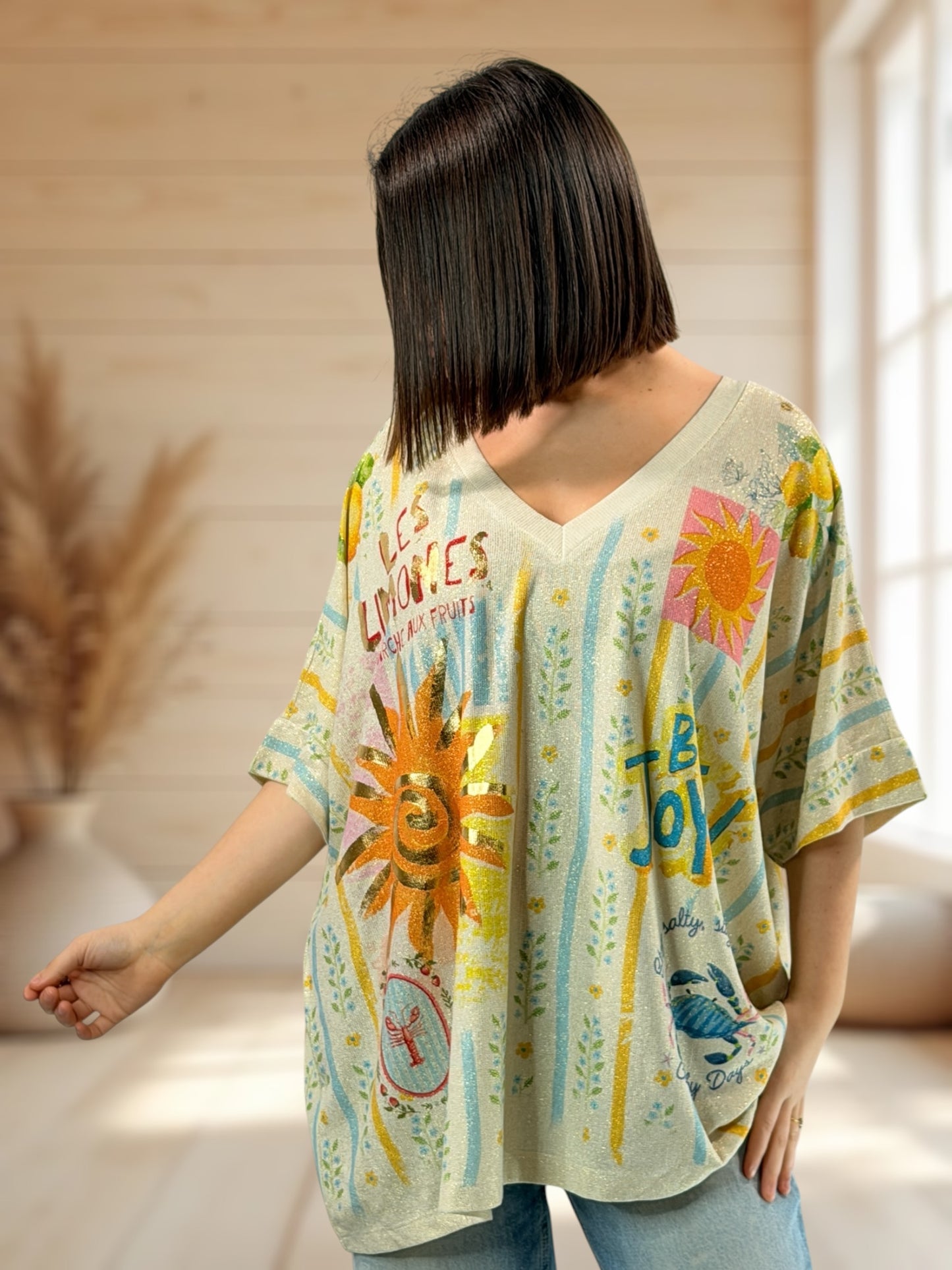 MAGNOLIA - TEE-SHIRT OVERSIZE FLUIDE SCINTILLANT JUSQU'A LA TAILLE 56