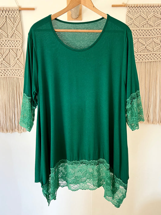 CINDY - TOP VERT MENTHE TAILLE 46 A 56/58