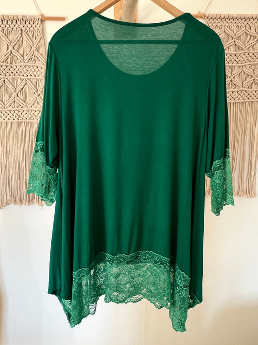 CINDY - TOP VERT MENTHE TAILLE 46 A 56/58
