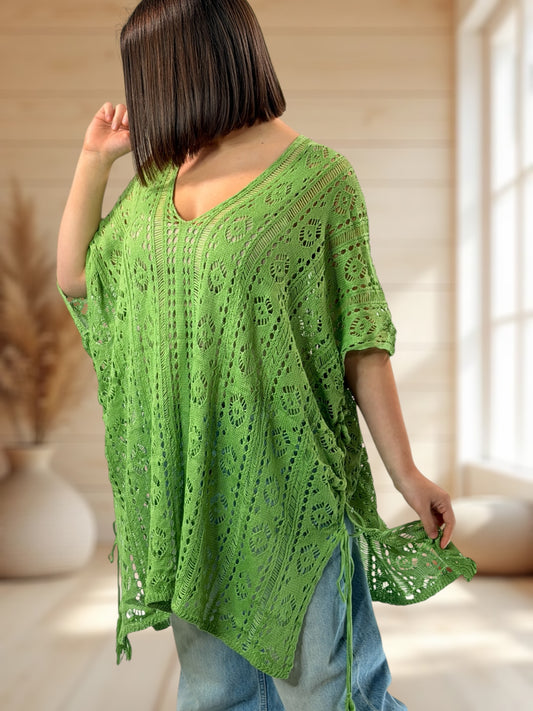 ELISABETTA - TUNIQUE EN RESILLE VERTE JUSQU'A LA TAILLE 56/58