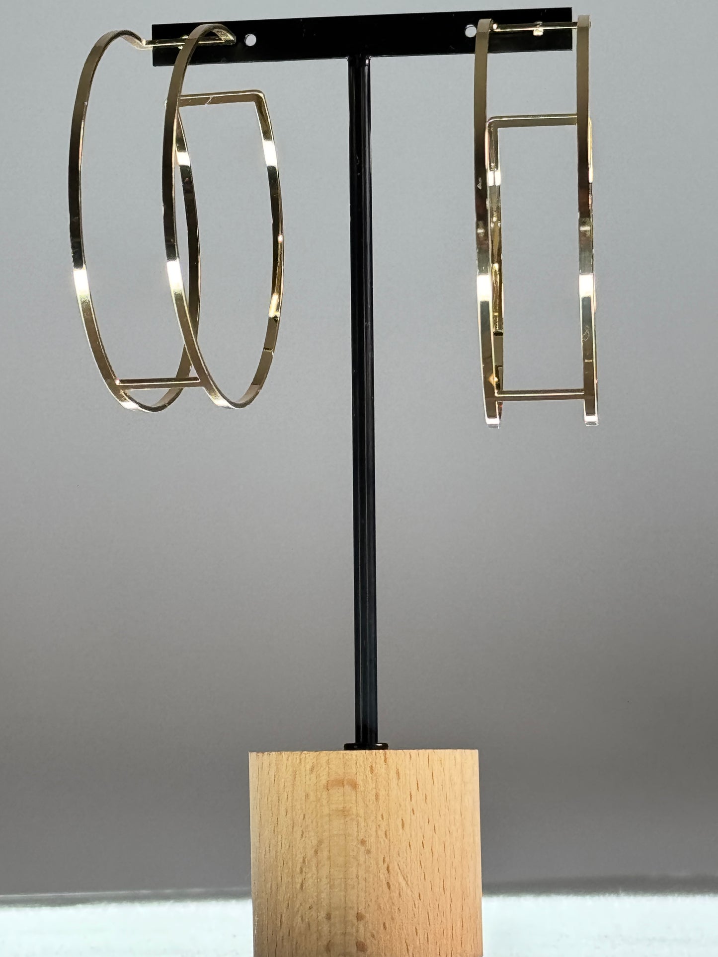 MELROSE- BOUCLES D'OREILLES GRANDES CREOLES DOUBLES