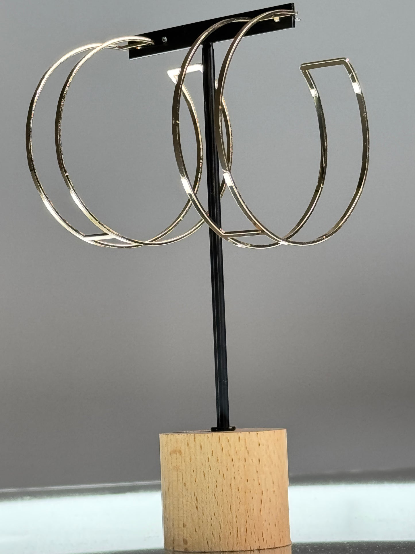 MELROSE- BOUCLES D'OREILLES GRANDES CREOLES DOUBLES