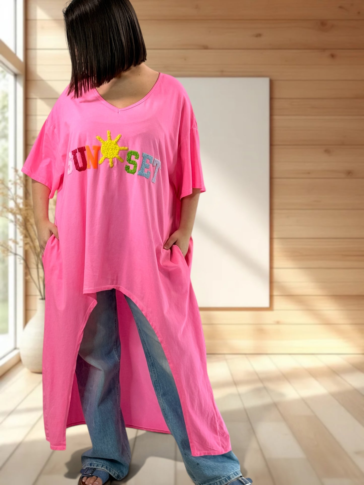 DAVINA - T-SHIRT FUCHSIA JUSQU'A LA TAILLE 56/58