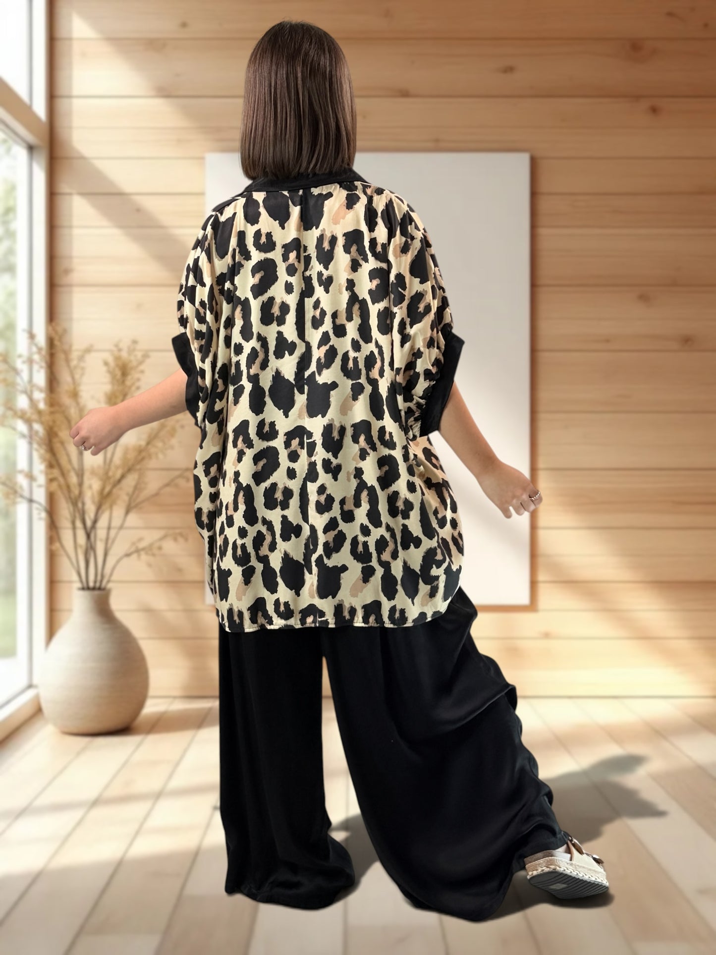 CLEMENCE - TUNIQUE OVERSIZE LEOPARD JUSQU'A LA TAILLE 56