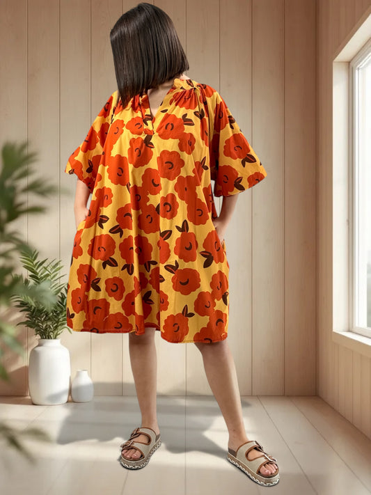 HORTENCE - ROBE A MOTIF JUSQU'A LA TAILLE 54/56