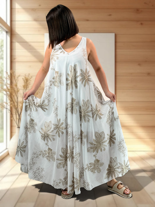 CANDICE - ROBE AMPLE BRODEE JUSQU'A LA TAILLE 52