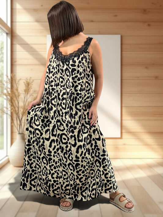 JADE - ROBE OVERSIZE LEOPARD JUSQU'A LA TAILLE 52