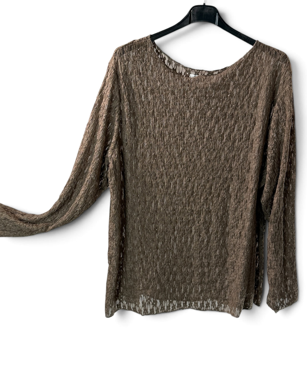 LUCYLOU - TOP EN DENTELLE TAUPE TAILLE 46/48 A 56