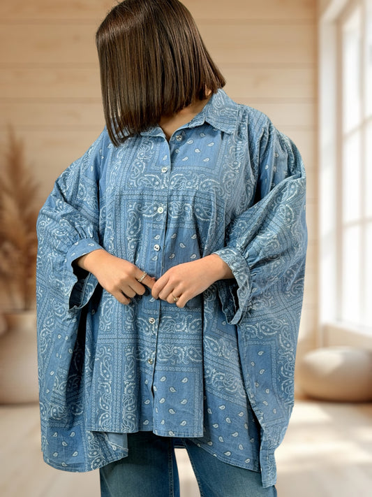 VANESSA- TUNIQUE OVERSIZE EN COTON JUSQU'A LA TAILLE 56