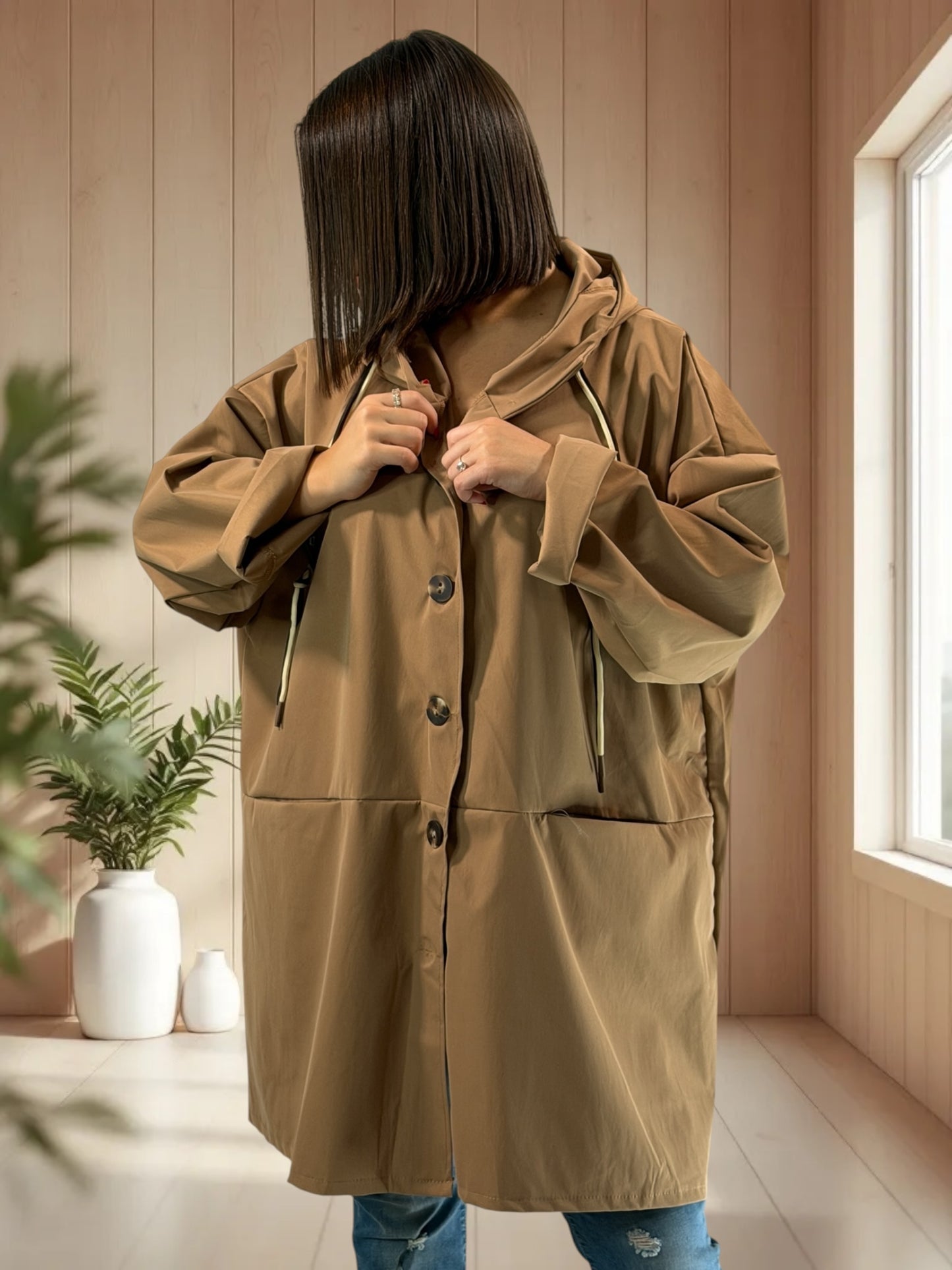 CARLOTA - TRENCH CAMEL DEPERLANT JUSQU'A LA TAILLE 56