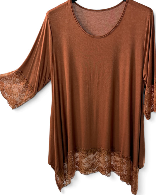 CINDY - TOP ROUX TAILLE 46 A 56/58