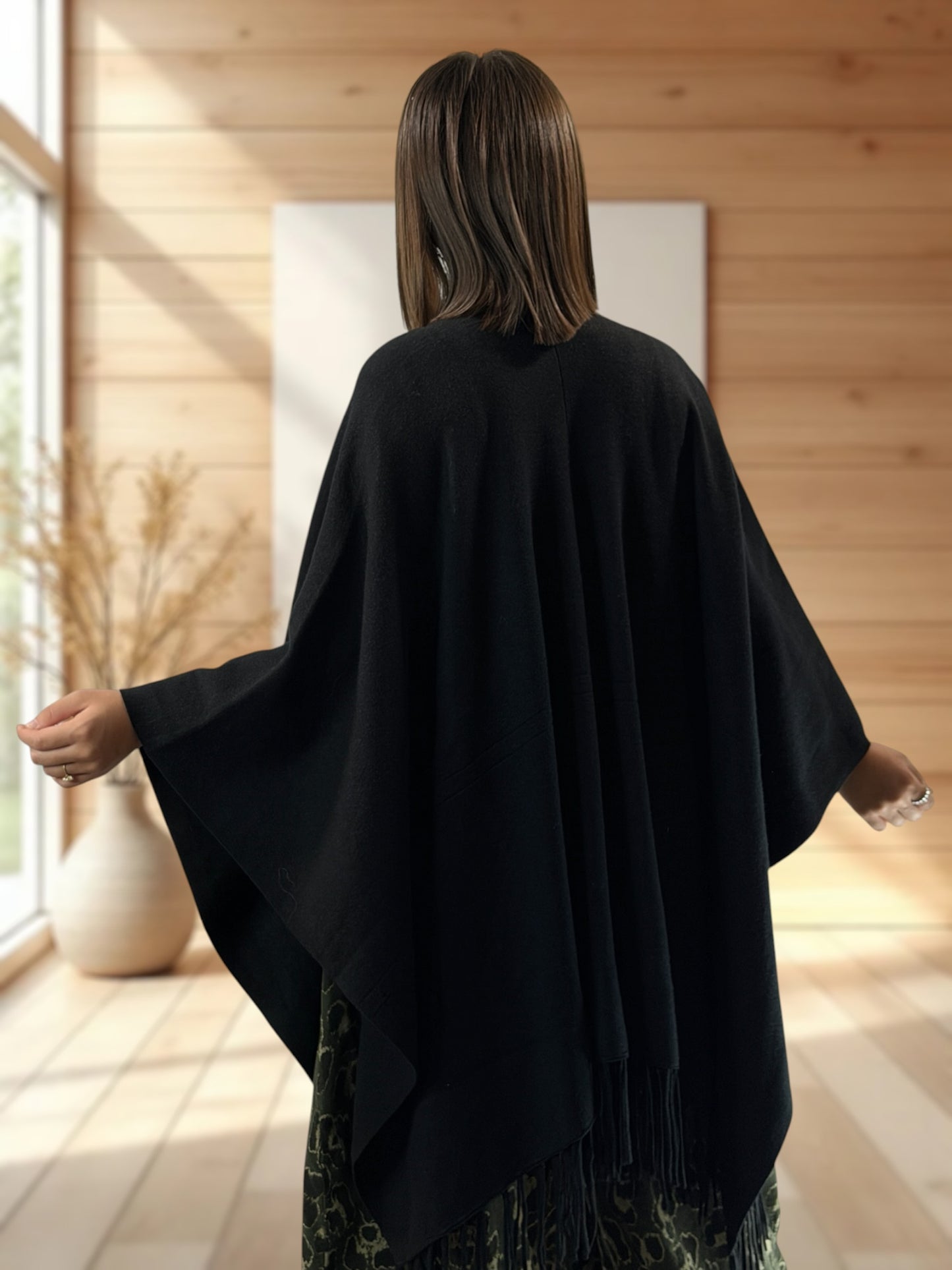 DONNA - CAPE PONCHO NOIR