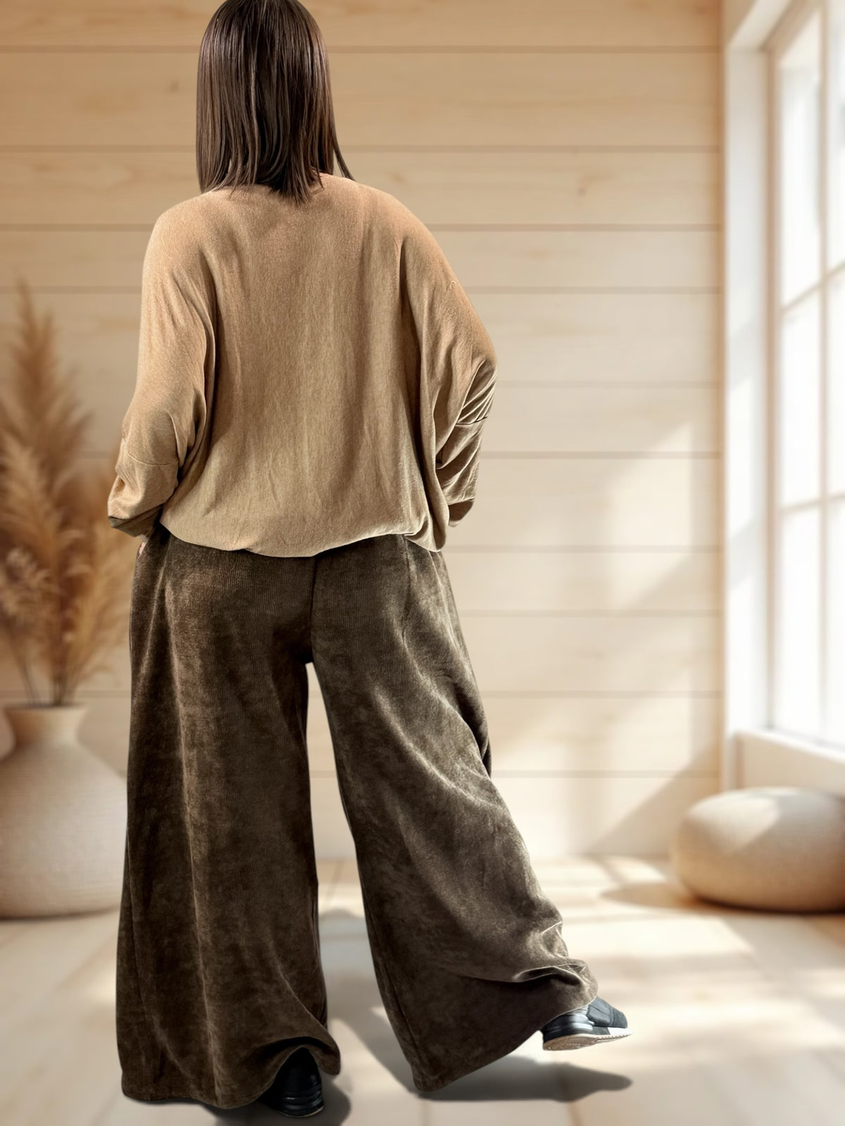 MARVIN - PANTALON EN VELOURS MARRON TAILLE 46 A 54