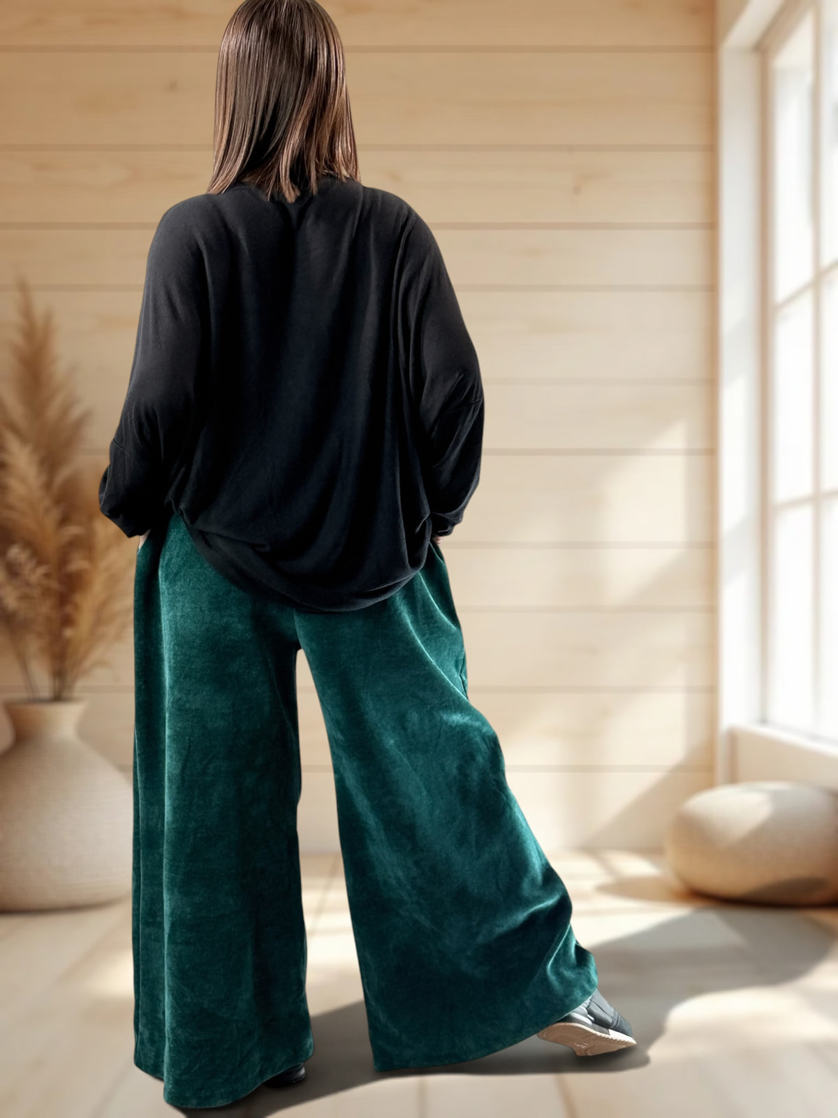 MARVIN - PANTALON EN VELOURS VERT TAILLE 46 A 54