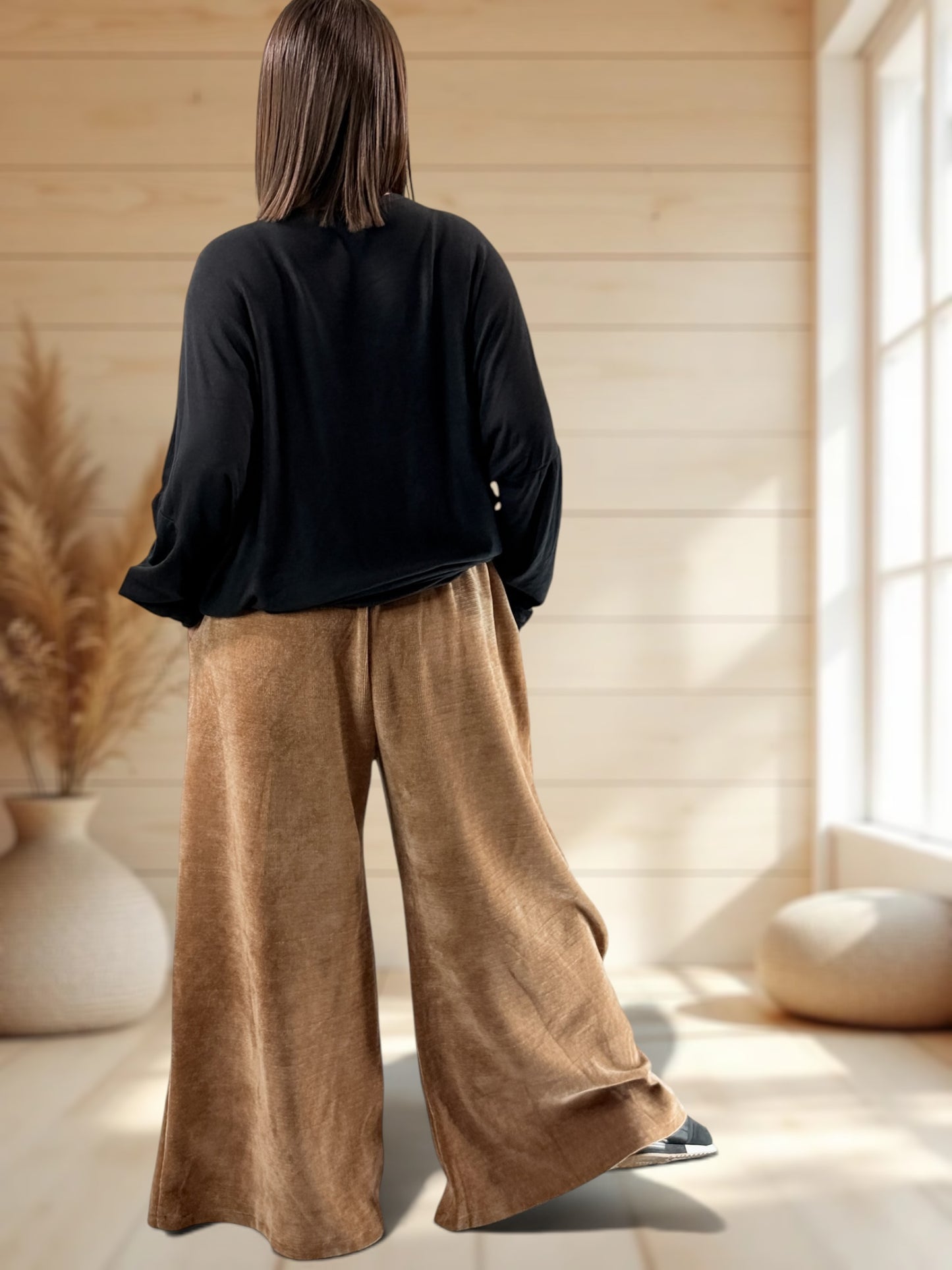 MARVIN - PANTALON EN VELOURS CAMEL TAILLE 46 A 54